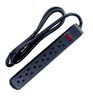 Surge Protector, Power Strip, 3 ft, 6 Outlet, 15A/120V, Black