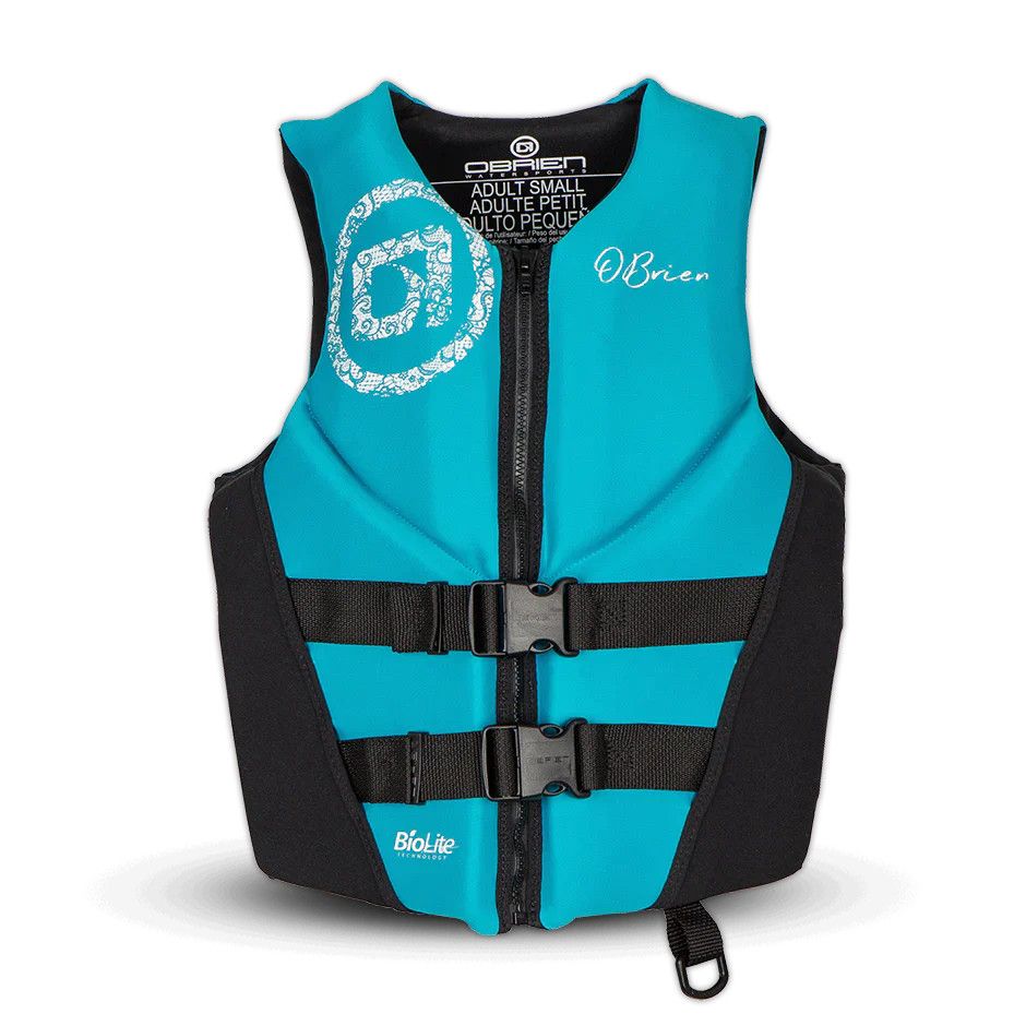 O&#39;Brien Women&#39;s Traditional Life Jacket &#39;25, Color: Aqua, Size: X-Small