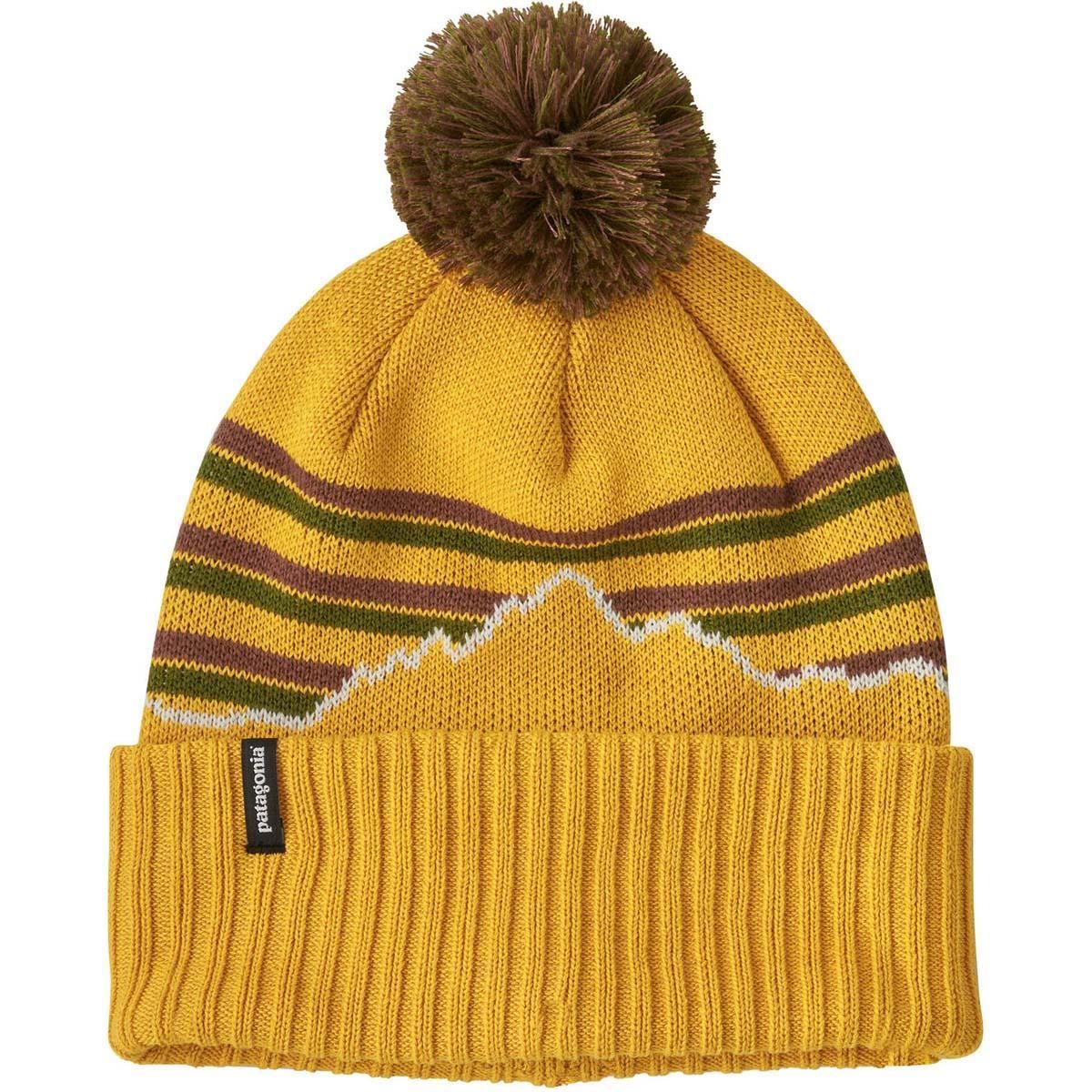Patagonia Powder Town Beanie &#39;23, Color: Fitz Roy Stripe Knit: Cabin Gold, Size: All
