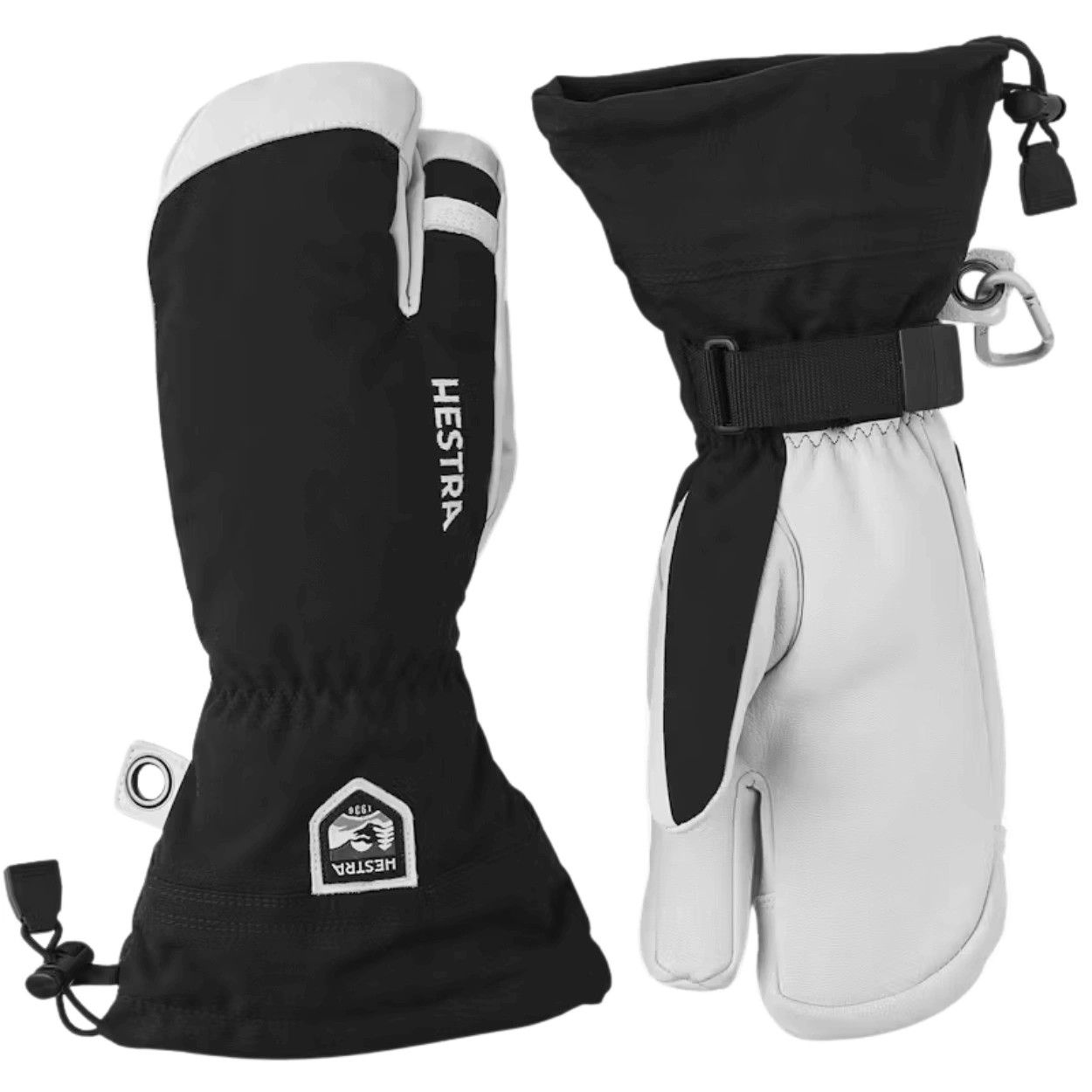 Hestra Army Leather Heli Ski 3-Finger '26, Color: Black, Size: 5