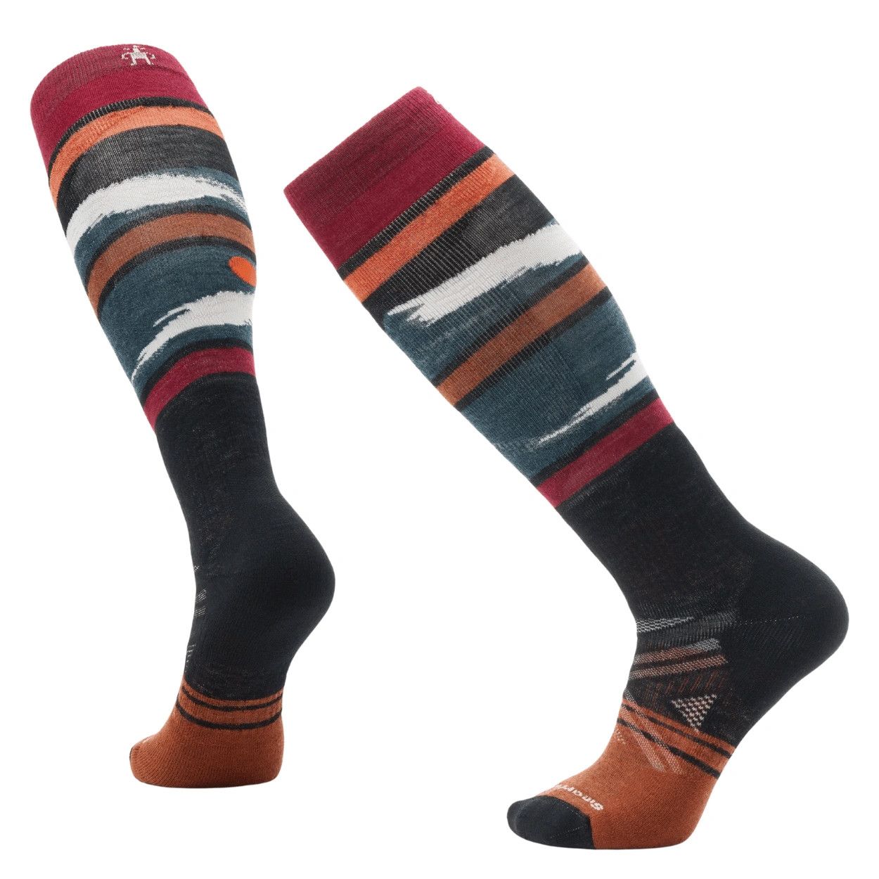 Smartwool Men's Ski Full Cushion Midnight Ski Pattern OTC Socks '26, Color: Black, Size: Medium