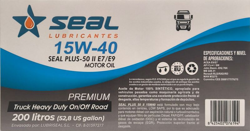 SEAL PLUS 50 II 15W40 E7/E9