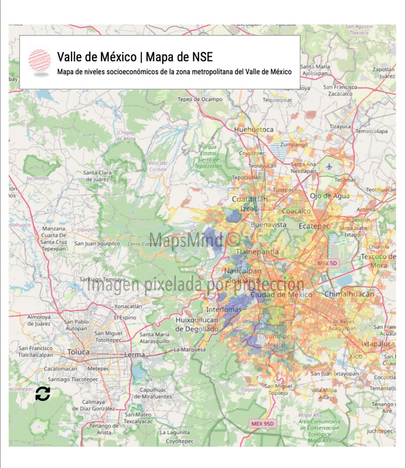 Mapa mural de niveles socioeconómicos del Valle de México