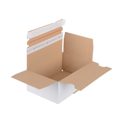 Automatikbodenkarton 210x140x80 mm (weiß) mit 2 Selbstklebestreifen