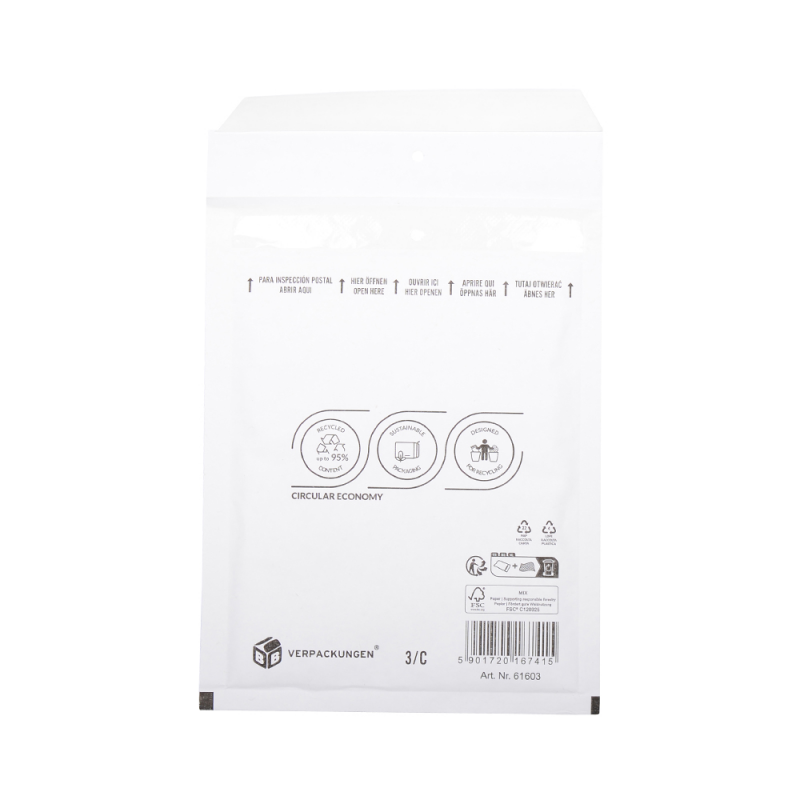 Luftpolsterversandtasche 150x215 mm für DIN A5 / B6+ (weiss)