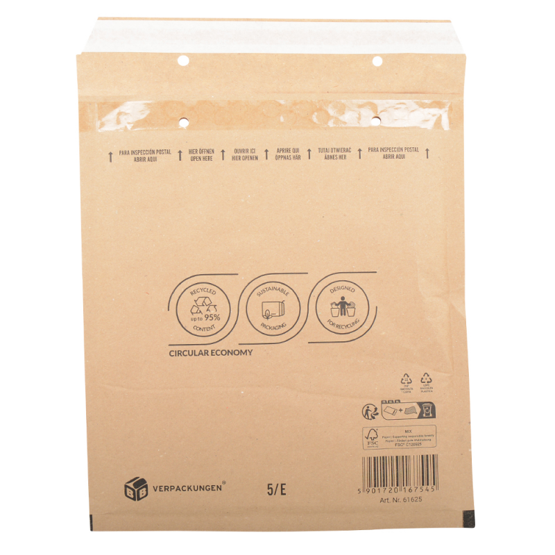Luftpolsterversandtasche 220x265 mm für DIN B5+ (braun)