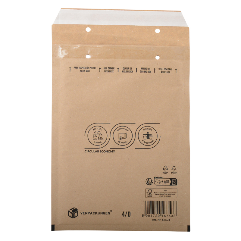 Luftpolsterversandtasche 180x265 mm für DIN B5 / C5+ (braun)