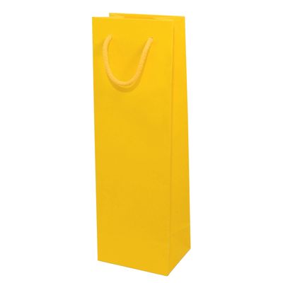 1er-Weintragetasche gelb 11+9x38cm