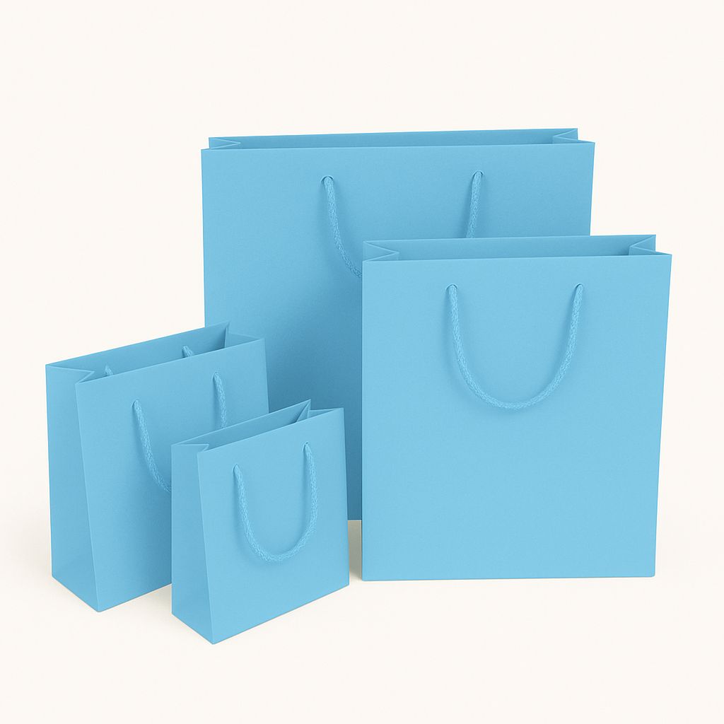 Deluxetragetasche in hellblau 24+9x30cm