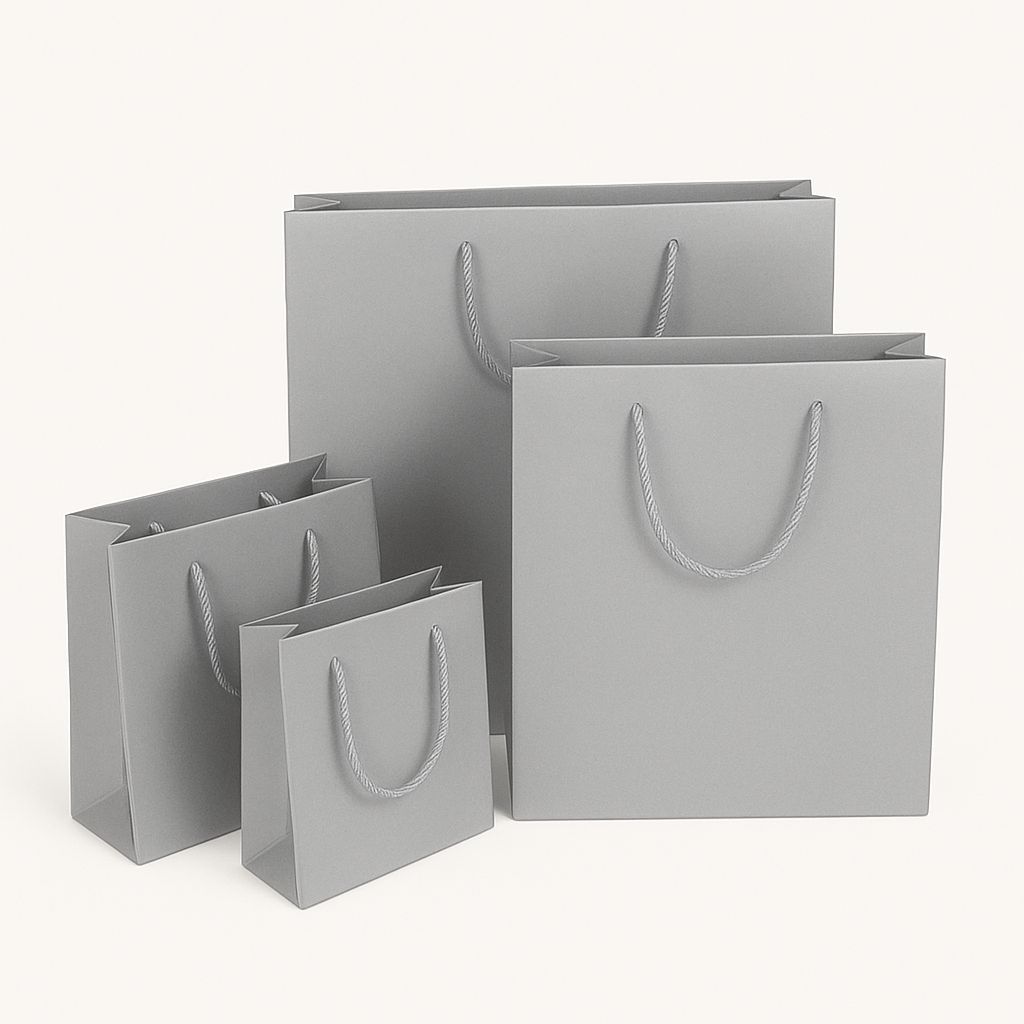 Deluxetragetasche in silber 18+6x25cm