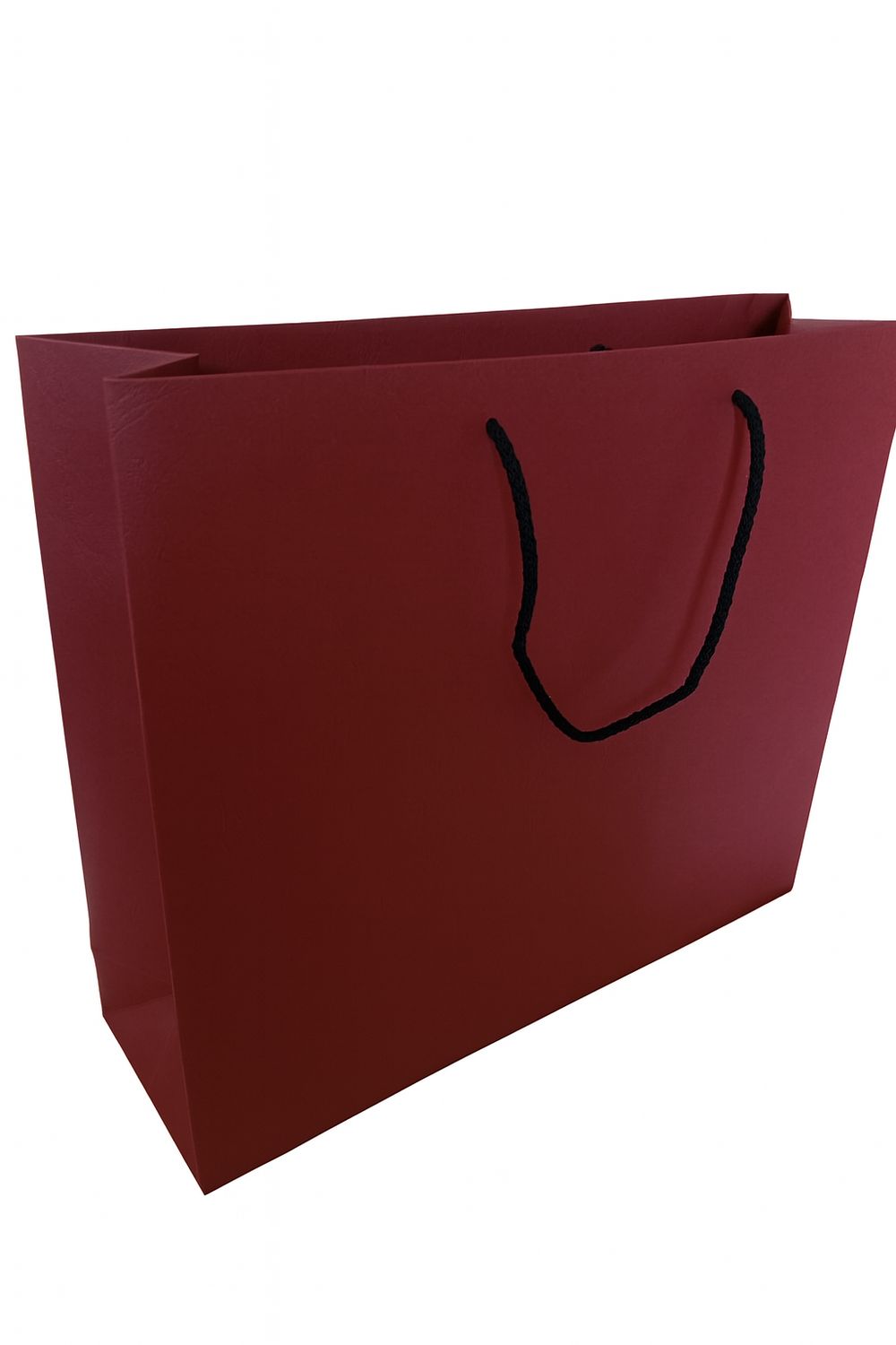 Papiertragetasche 20 + 9 x 23 + 4 cm in Leder bordeaux