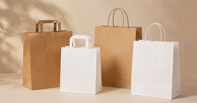 Unbedruckte Papiertaschen