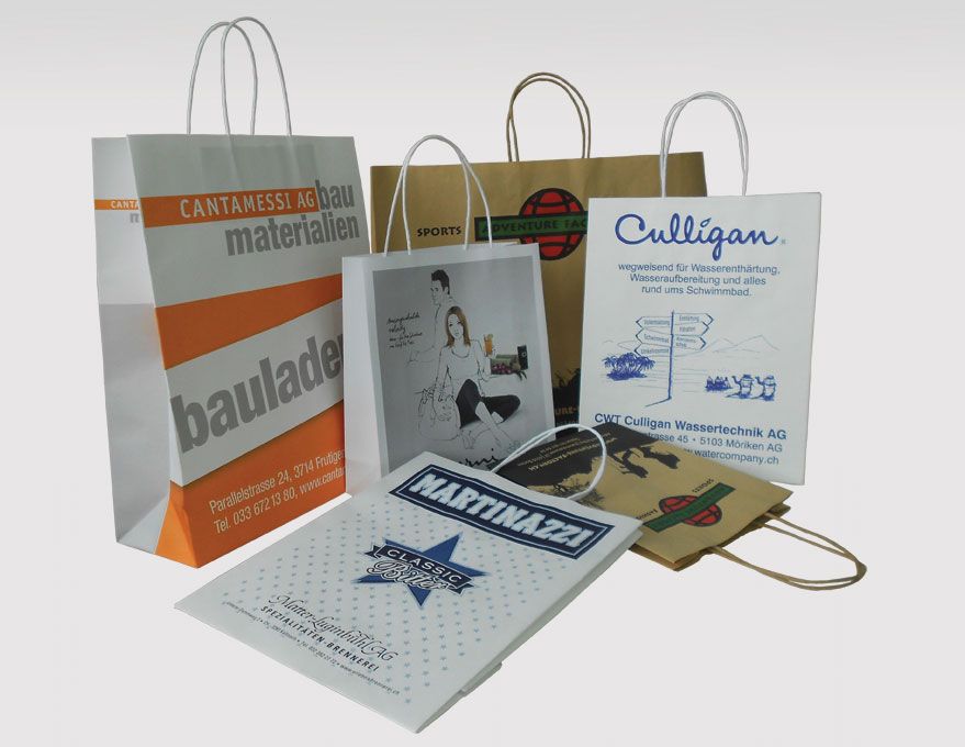 bedruckte Papierkordeltasche