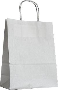 Papierkordeltasche weiss (ab Lager)