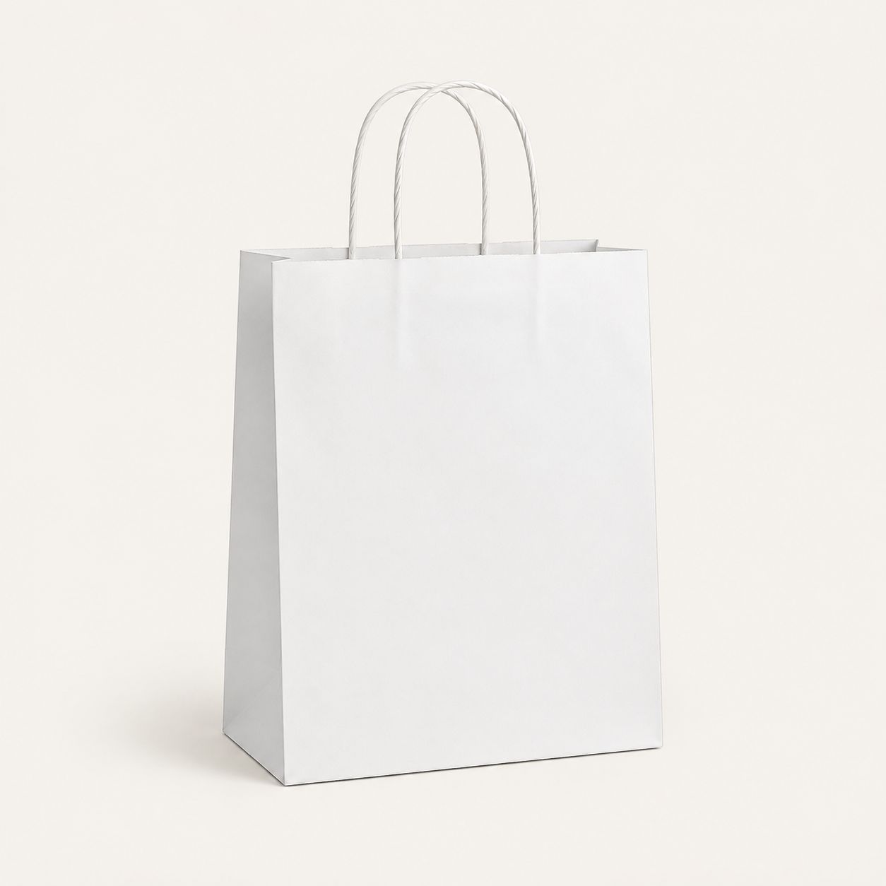 Papierkordel-Tasche weiss