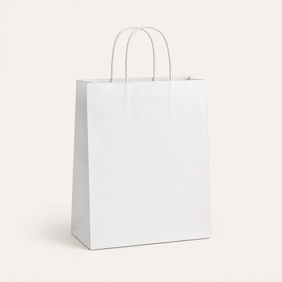 Papierkordel-Tasche weiss