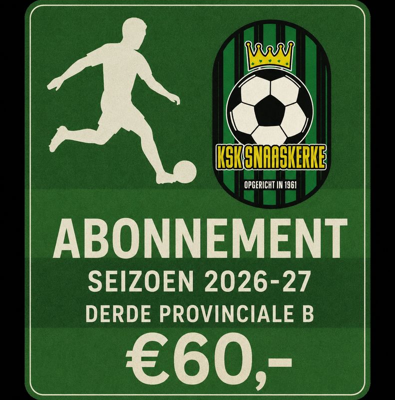Abonnement EERSTE ELFTAL KSKS - 2026-2027 3de provinciale B