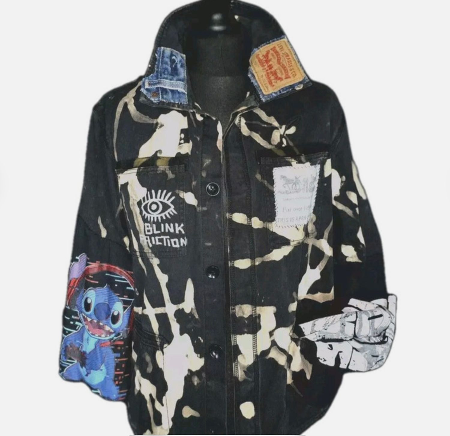 Black Denim Jacket Levis Minecraft Push It Mash Up