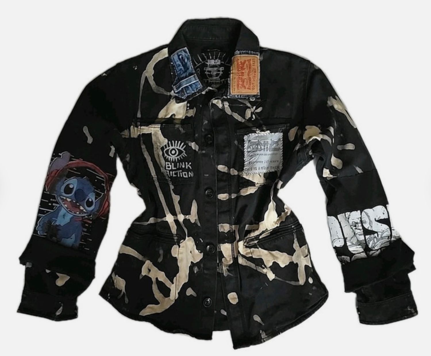 Black Denim Jacket Levis Minecraft Push It Mash Up