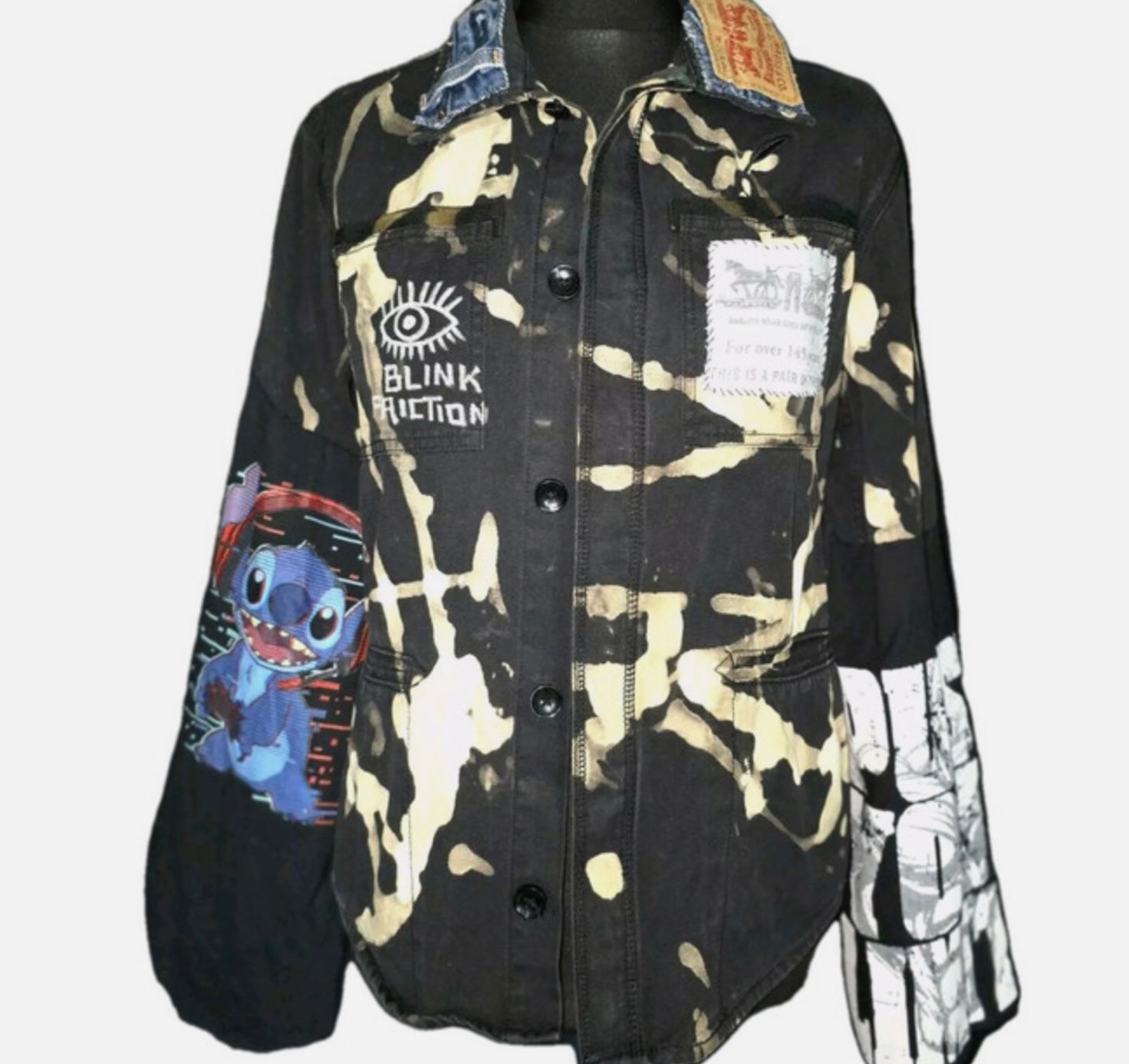 Black Denim Jacket Levis Minecraft Push It Mash Up