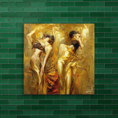 Figures in Gold Leaf by Sarnia de la Maré Framed Canvas
