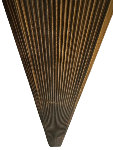 Tavola Rastremata in Abete per Pavimentazioni Esterne mm 42x12x199 con bruciatura , impregnatura e finitura.