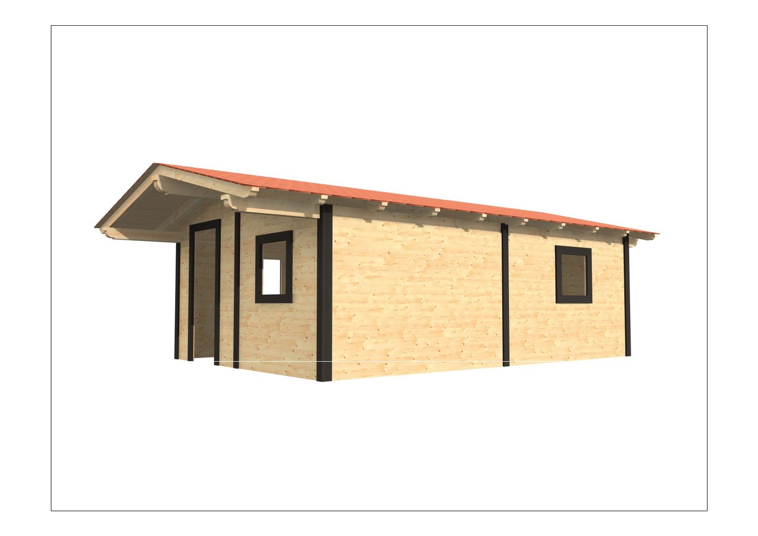 Casa in Legno 9.50x6 con parete 42 mm