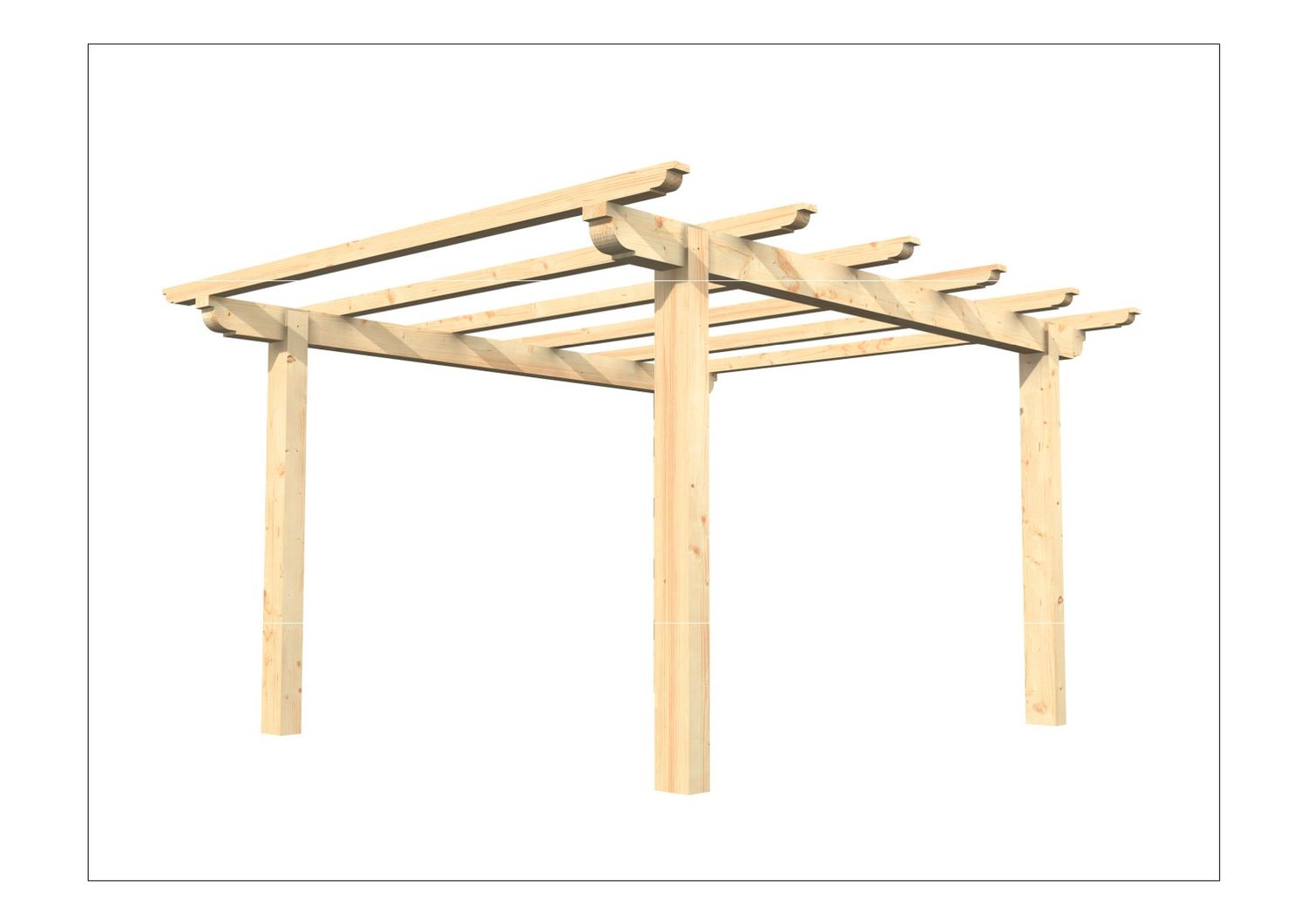 TETTOIA OMBREGGIANTE IN LEGNO BRUCIATO 4x4,5 m
