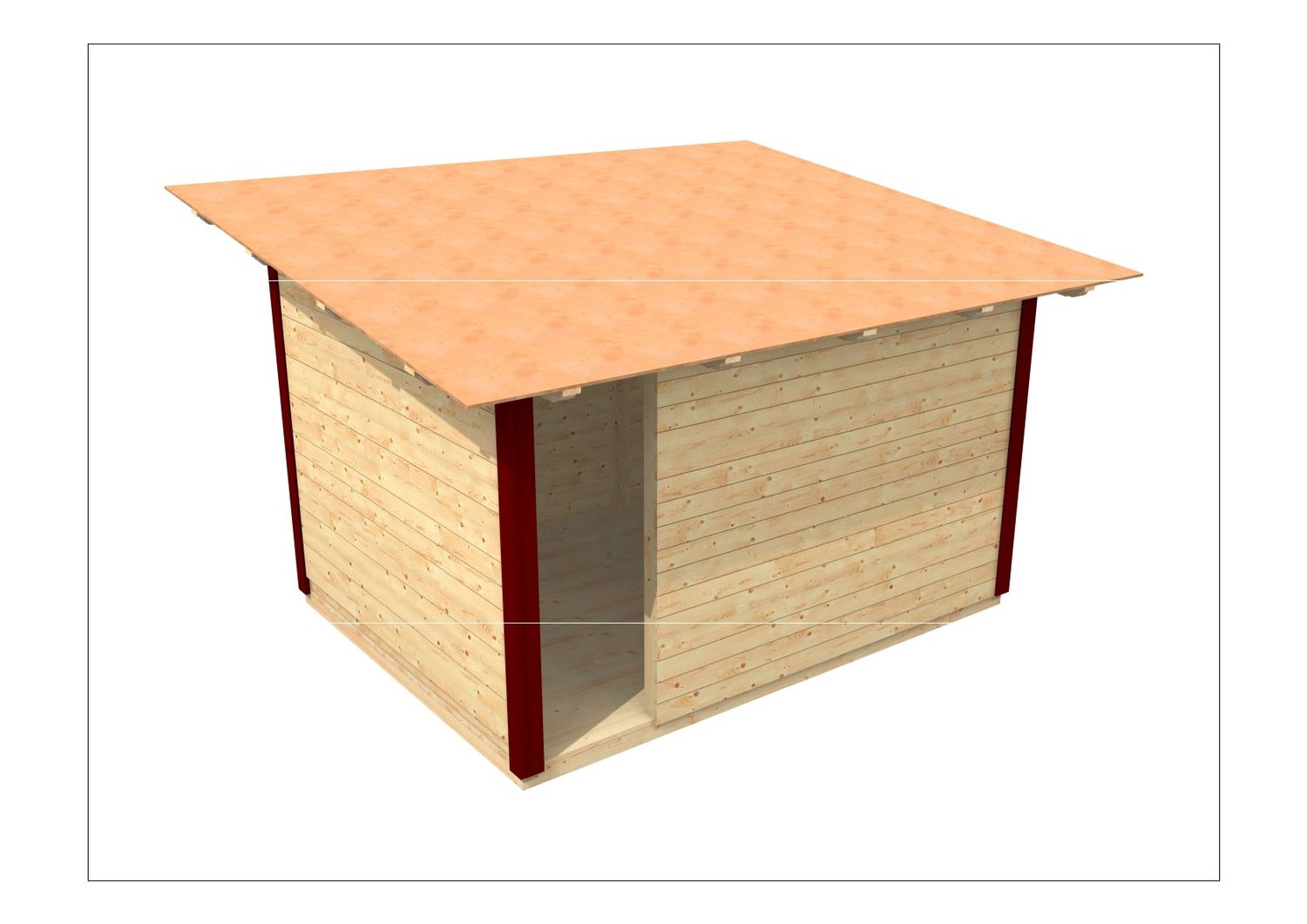 Casetta in Legno Massello 3x4 con Tetto Coibentato