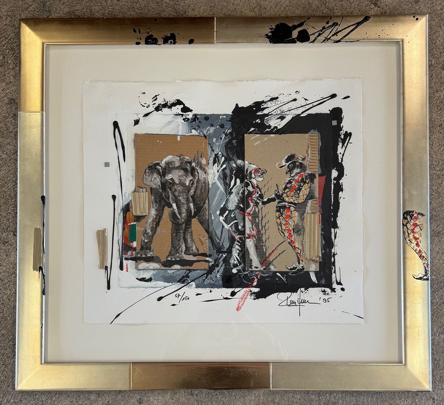 Elefant und Clowns
