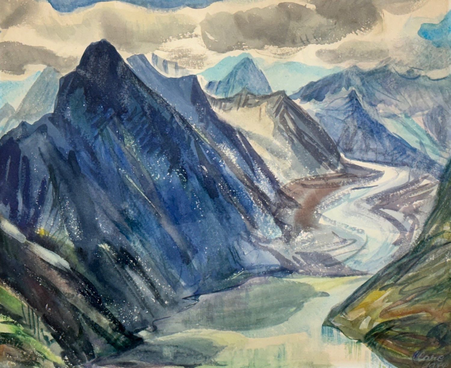Berglandschaft mit Gletscher, 1944