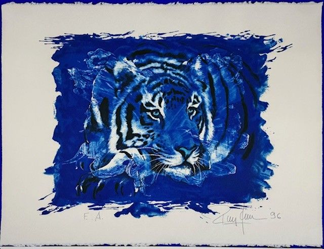 Blauer Tigerkopf