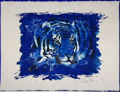 Blauer Tigerkopf