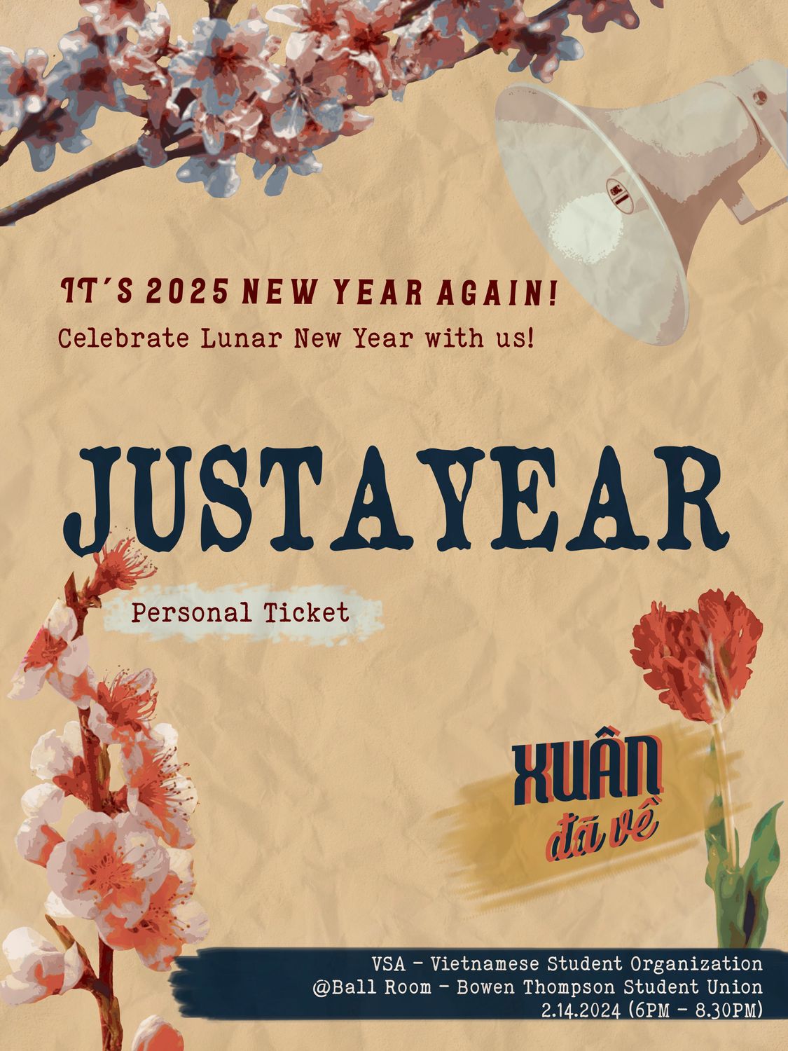 JustaYear - Xuan Da Ve (Personal Ticket)