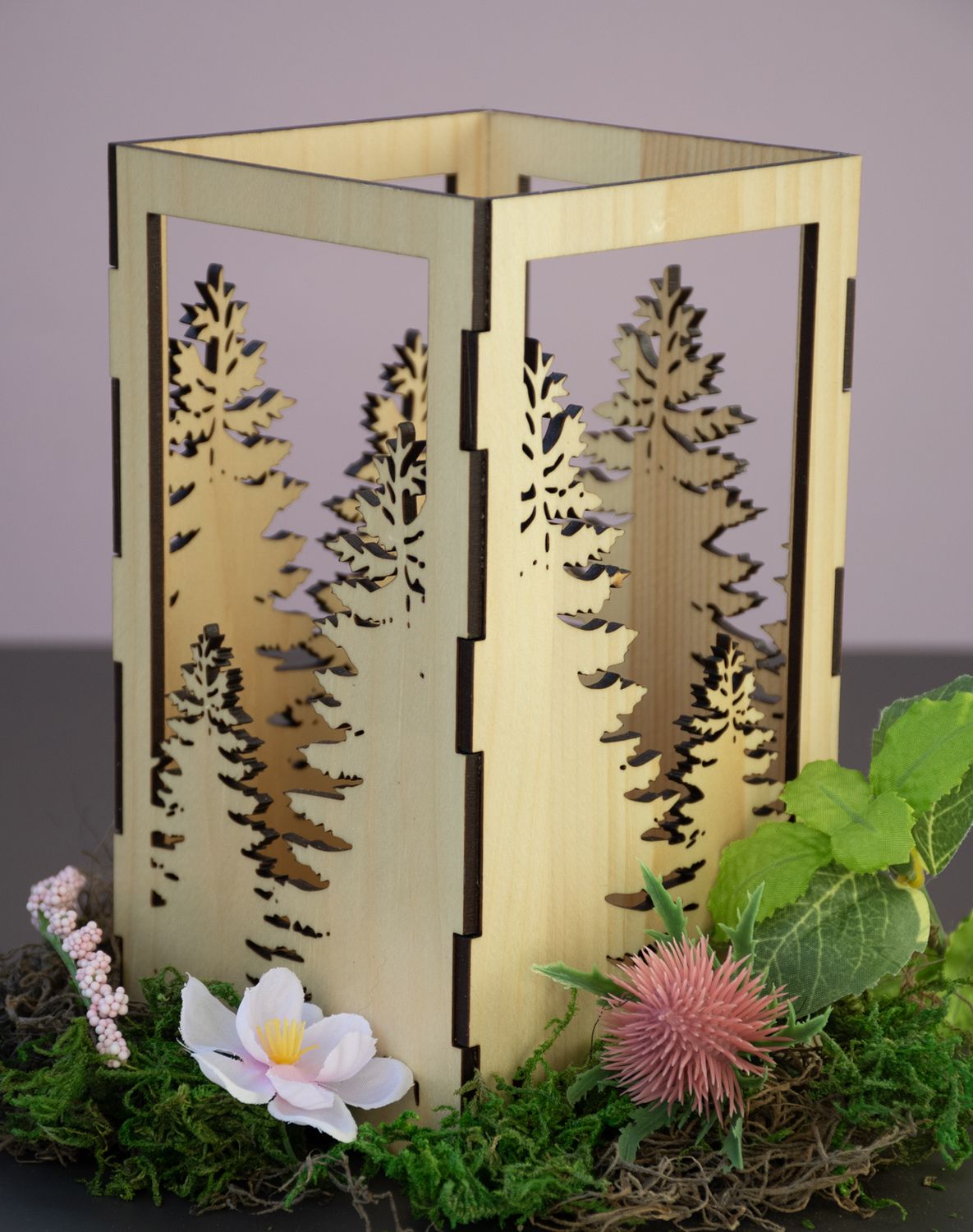 Evergreen Wood Box - Tall