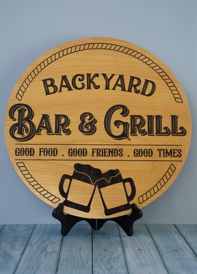 18" Bar & Grill Backyard Patio Sign