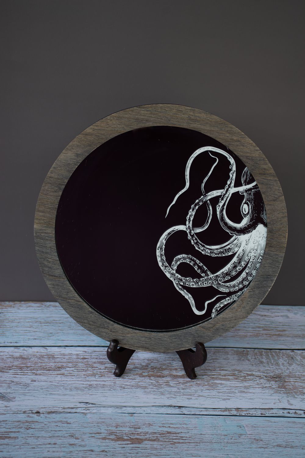Framed Kraken Engraved Mirror