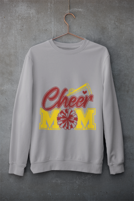 crewneck gray cheer mom