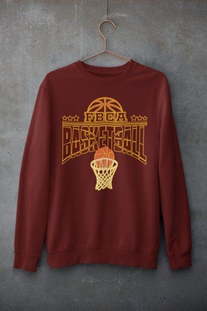 youth maroon crewneck basketball