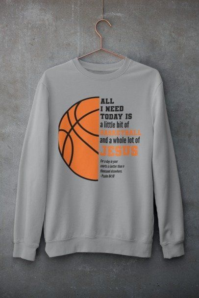 crewneck sweatshirt Jesus and basketball