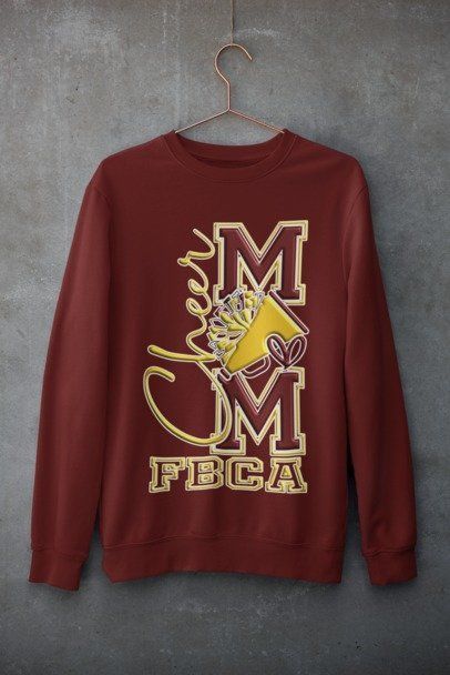 maroon crewneck cheer mom