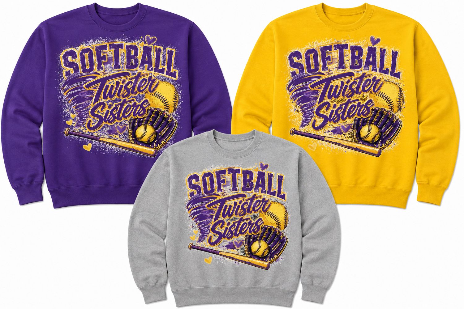 Softball Twister Sisters Crewneck Sweatshirt