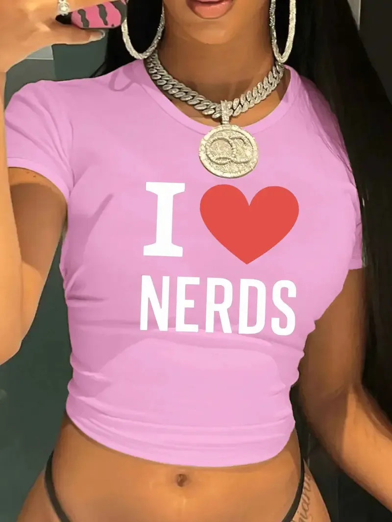 &quot;We LOVE Nerds&quot; pink crewneck