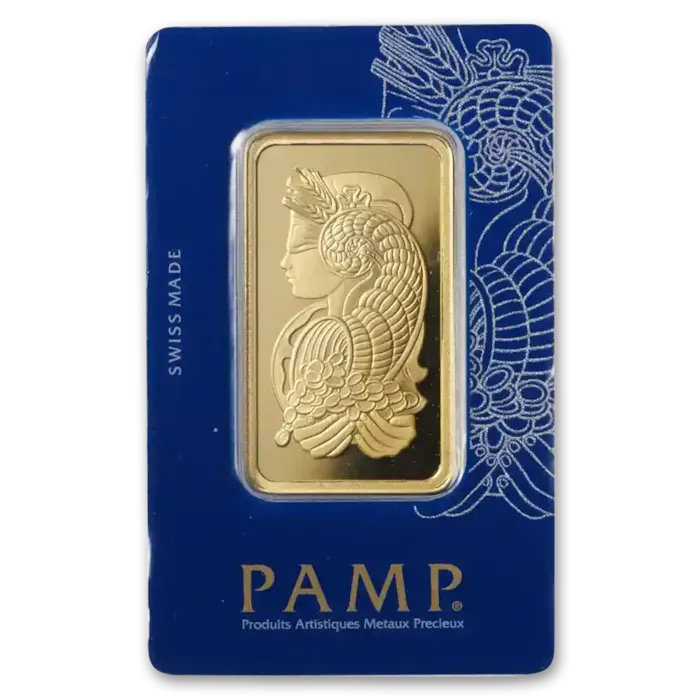 1 oz Gold PAMP Suisse Lady Fortuna Veriscan® Bar w/ Assay