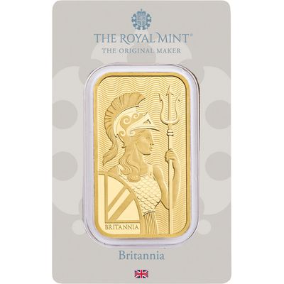 1 oz Gold The Royal Mint Britannia Bar w/ Assay Card