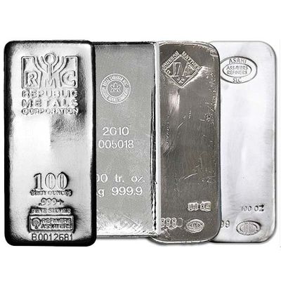 100 oz Silver Bar - Random Design 100 oz Silver Bar - Random Design