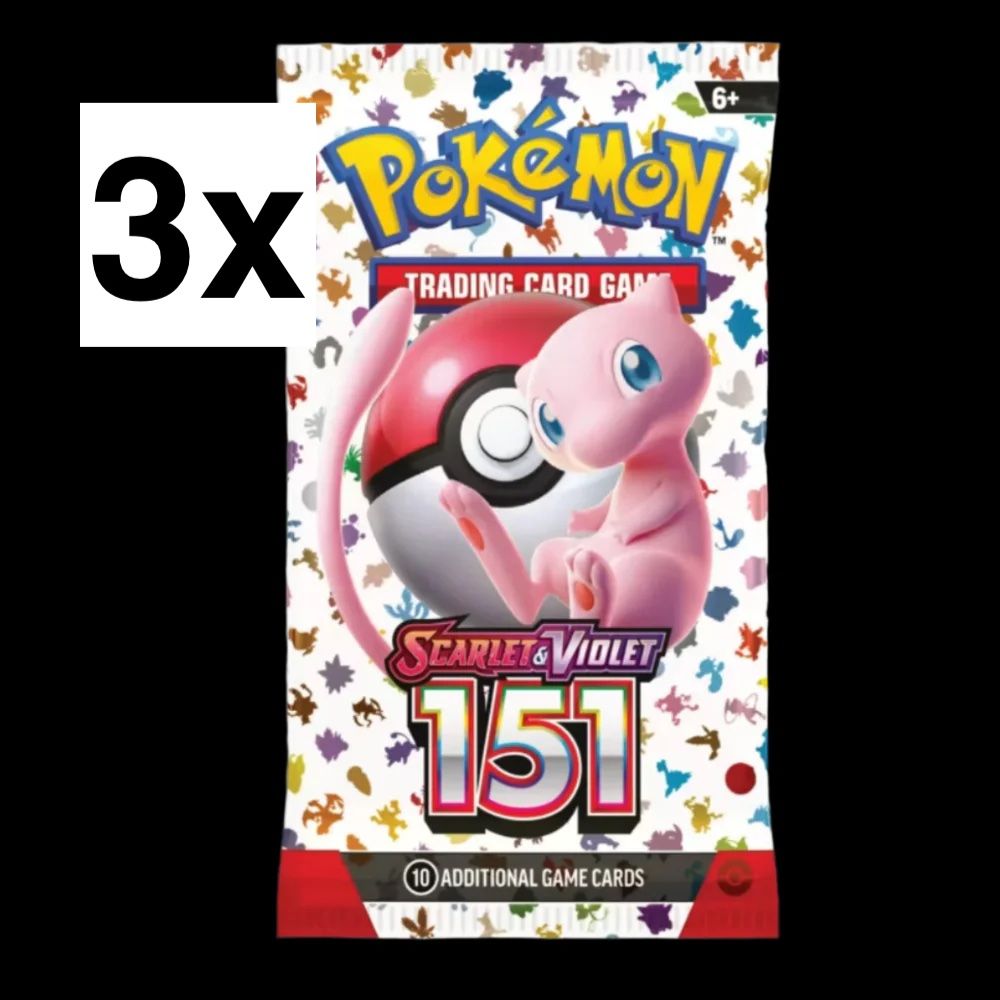 3x 151 English Pokemon Booster Pack (Live Rip)