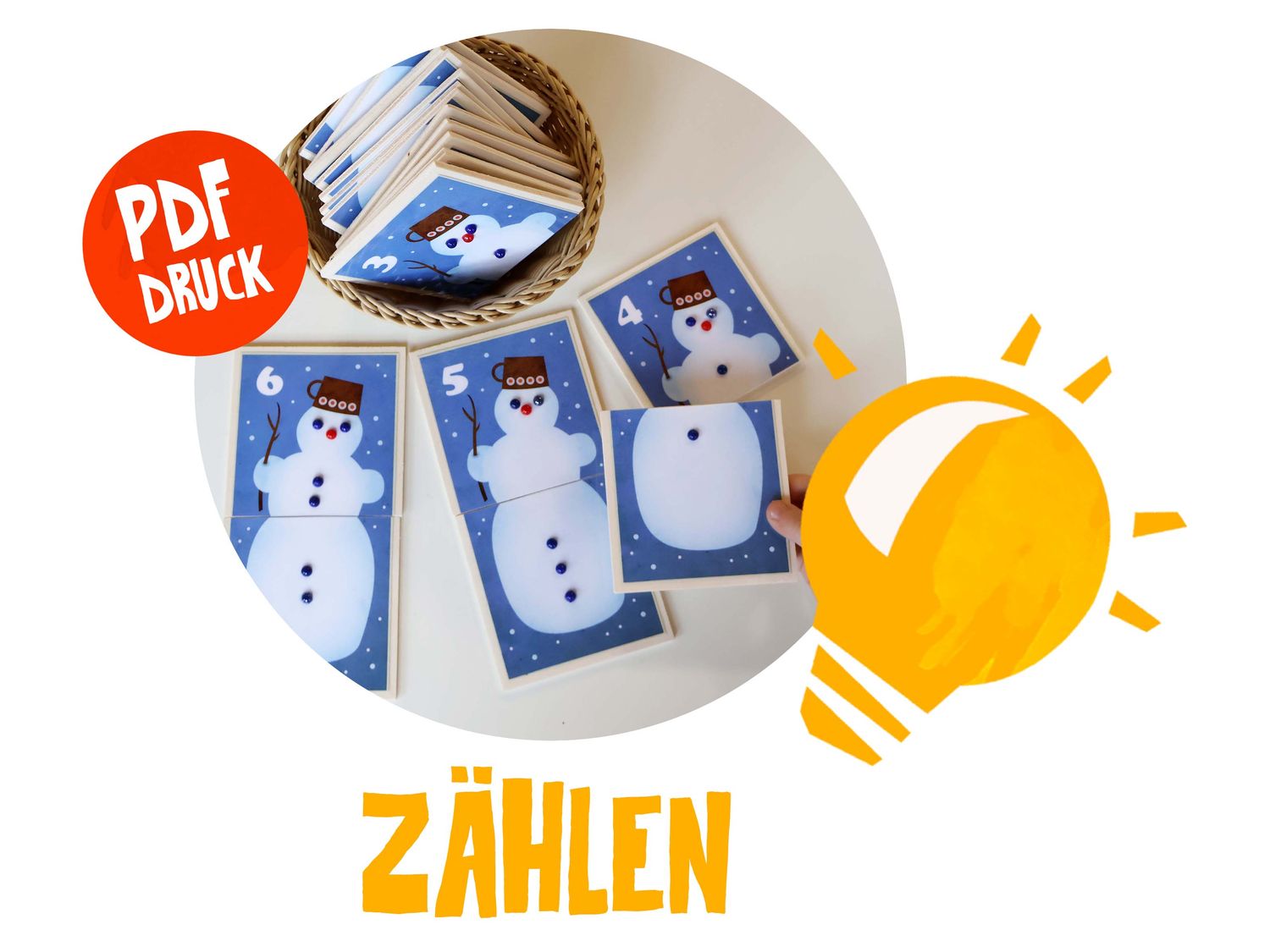 zWerkstück Schneemannknöpfe