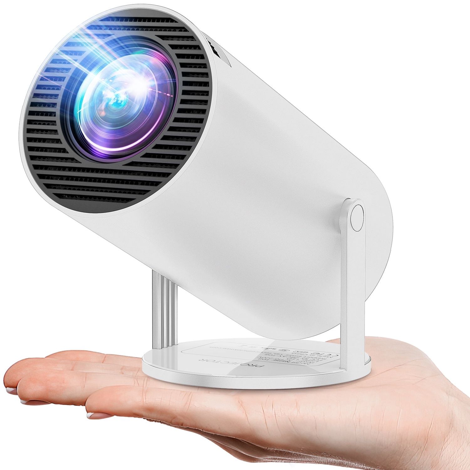 Projector 4K 1080P Help, Small Projector Brilliant for Film Projection Viable with Telephone White