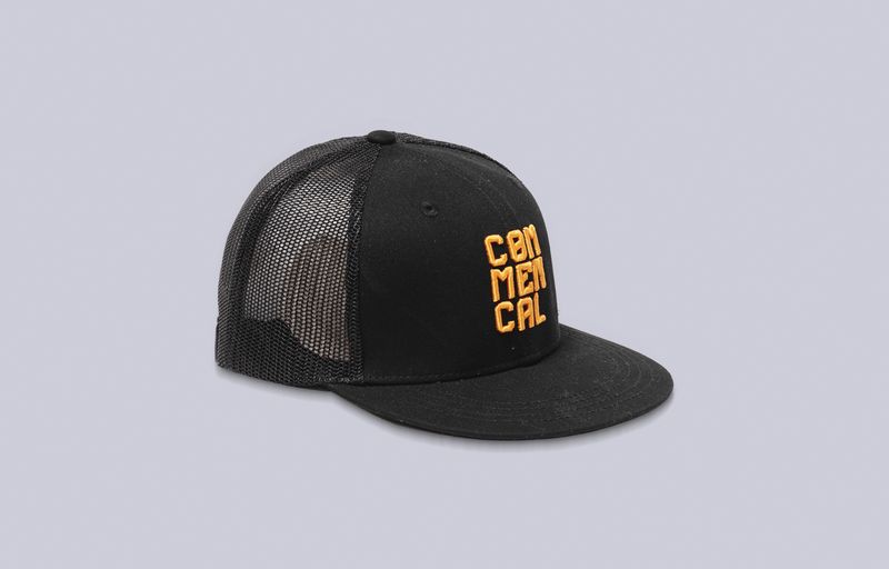 CASQUETTE COMMENCAL KIDS TRUCKER BLACK AND ORANGE